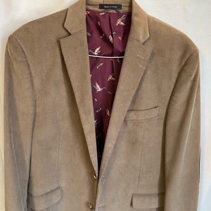 Men’s 2 button Ralph Lauren (corduroy) look sports coat. 42R suede patch elbows